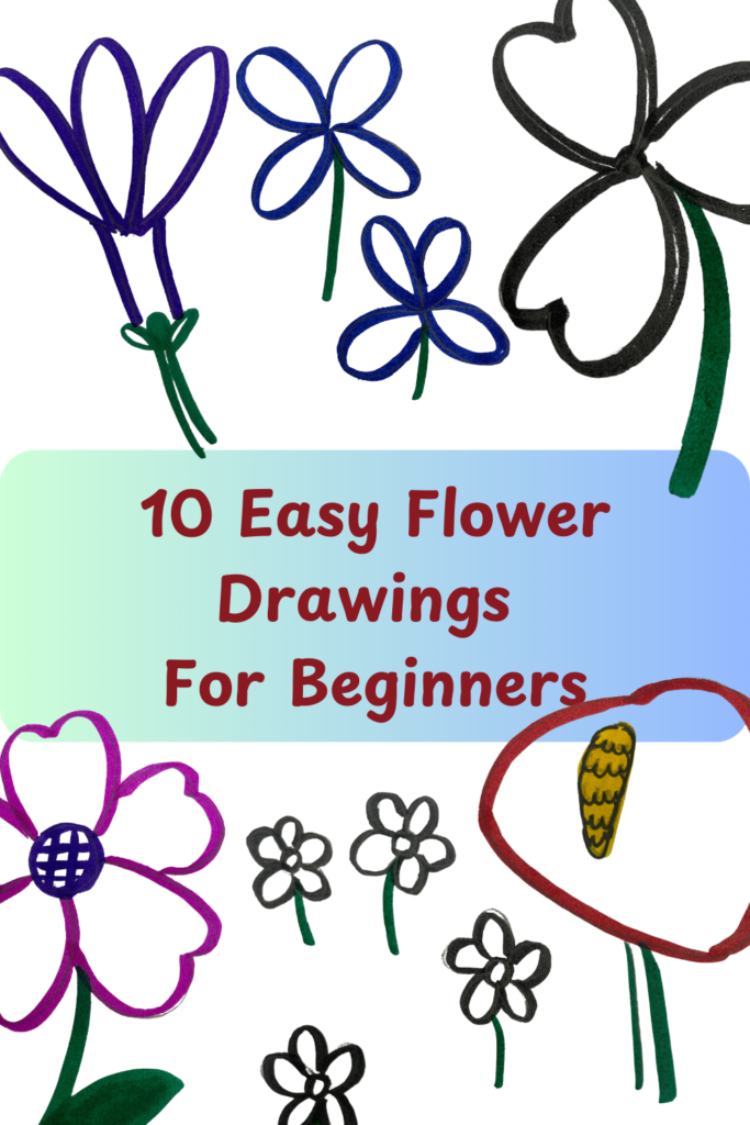 10 easy flower drawings for beginners