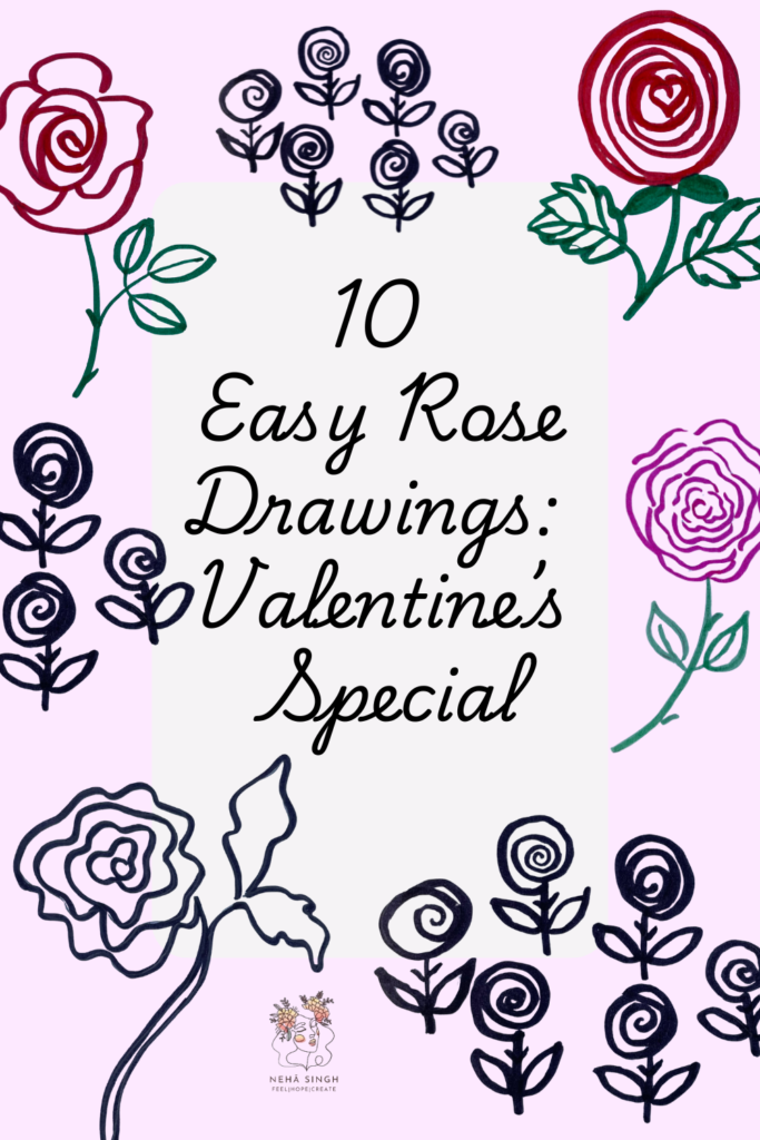 10 easy rose drawings: Valentine's special